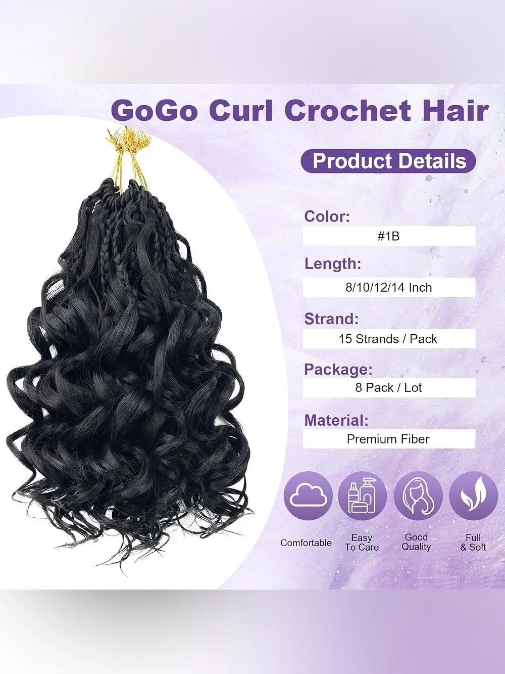 Gogo Curl Crochet Hair 10 Inch 8 Packs